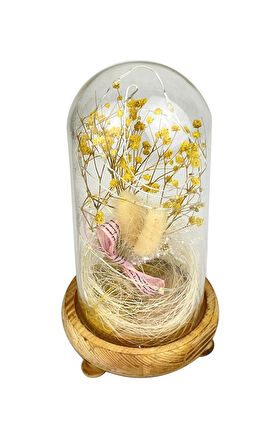 Işıklı Çiçekli Fanus Cam Model 1