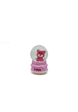 Işıklı Kar Küresi Pembe Ayıcık Cupcake 7 cm