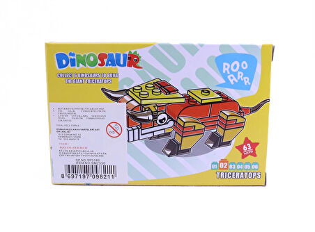 Dinosaur Dinozor Blok Oyuncak Seti 02 Triceratops