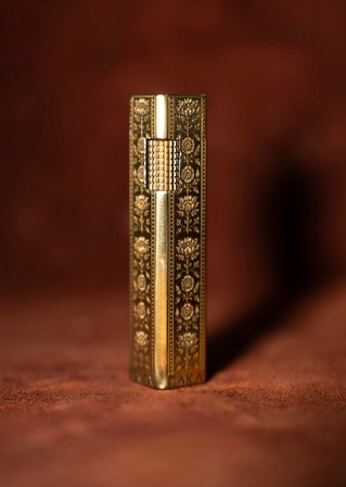 Caka Petra Serisi Benzinli Pirinç Çakmak - Petra Flora Gold