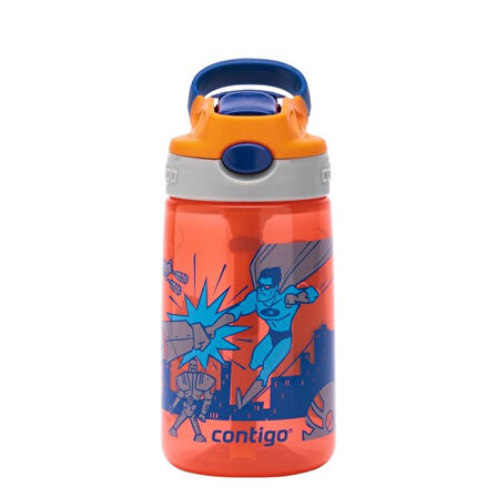 Contigo Gizmo Flip Süper Kahraman Çocuk Suluğu 420ML - Turuncu