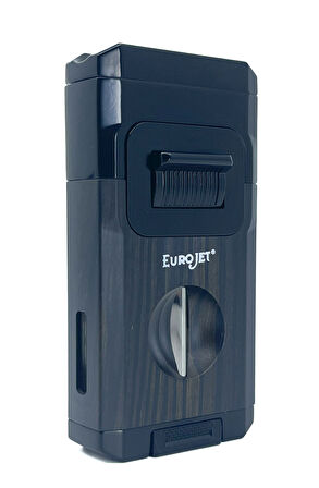 EuroJet Çift Torch Jet Alev Masa Tipi Puro Makaslı Puro Çakmağı - Siyah