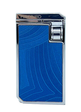 Firebird Parlak Krom Çift Torch Puro Çakmağı - Mavi