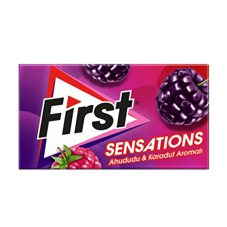 First Sensations Ahududu & Karadut Aromalı Şekersiz Tatlandırıcılı Sakız 3'lü Paket