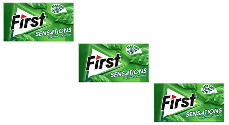 First Sensations Yeşil Nane Aromalı Şekersiz Tatlandırıcılı Sakız - 3'lü Paket