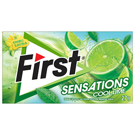 First Sensations Cool Lime Misket Limonu ve Nane Aromalı Şekersiz Tatlandırıcılı Sakız 3'lü Paket