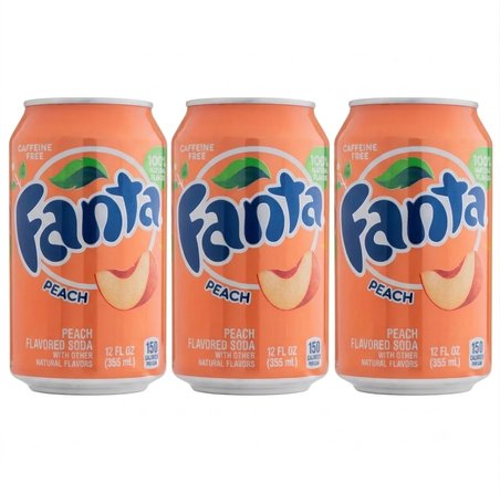 Fanta Peach Şeftali Aromalı Gazlı İçecek 355 ml (3 ADET)