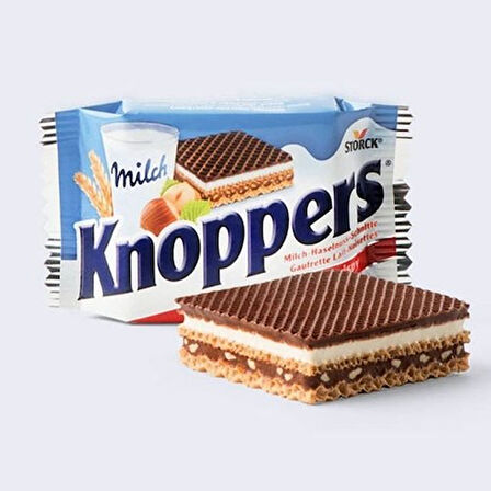 Knoppers Sütlü Krema ve Nuga Kremalı Fındıklı Gofret 25 Gr 3'lü Paket