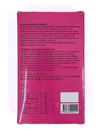 Passion Lacoco Patlayan Şekerli Çilek Kremalı Sütlü Çikolata 100 g