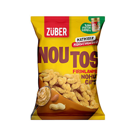 Züber Noutos Nohut Cipsi %100 Fıstık Ezmeli 55gr (3 ADET)