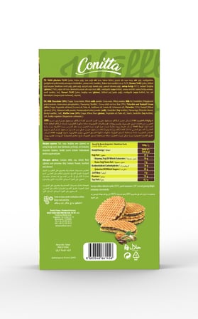 Conitta Waffle Crisps - Antep Fıstıklı Sütlü Çikolatalı Gofret 100 Gr (2 ADET)