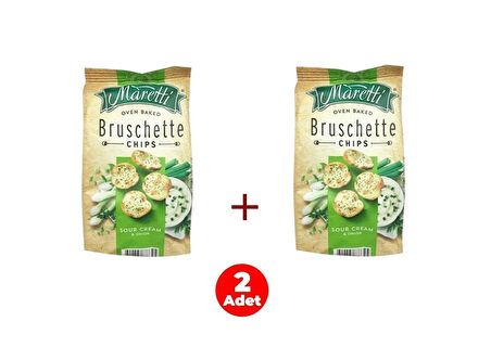 Maretti Bruschette Sour Cream & Onion - Ekşi Krema & Soğan Aromalı Ekmek Cips 70 g (2 ADET) 