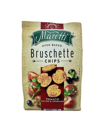 Maretti Bruschette Domates, Maretti Bruschette Domates, Zeytin ve Kekik Aromalı Kızartılmış Ekmek Cips 140 gr XXL Boy (2 ADET)