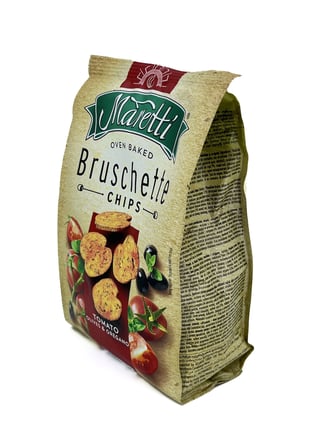 Maretti Bruschette Domates, Maretti Bruschette Domates, Zeytin ve Kekik Aromalı Kızartılmış Ekmek Cips 140 gr XXL Boy (2 ADET)