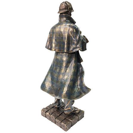 Sherlock Holmes Bronz Heykel Biblo Dekor