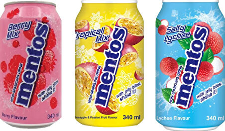 Mentos Tuzlu Liçi - Tropikal Meyve - Orman Meyveleri Aromalı 3'lü İçecek Set