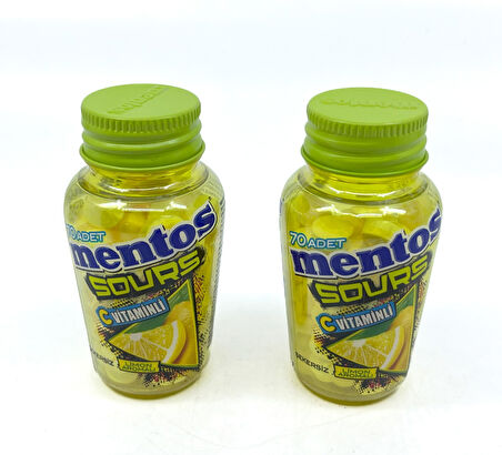Mentos Sours Şekersiz Tatlandırıcılı C Vitaminli Limon Aromalı Tablet Şekerleme 49gr X 2 Adet