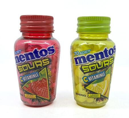 Mentos Sours Şekersiz Tatlandırıcılı C Vitaminli Limon Aromalı Tablet Şekerleme 49gr X 2 Adet