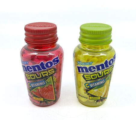 Mentos Sours Şekersiz Tatlandırıcılı C Vitaminli Limon Aromalı Tablet Şekerleme 49gr X 2 Adet