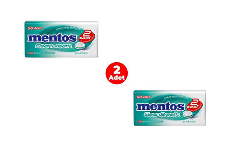 Mentos 2 Saat Clean Breath Yoğun Nane Aromalı Şeker 35 G (2 ADET)