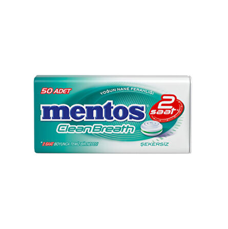 Mentos 2 Saat Clean Breath Yoğun Nane Aromalı Şeker 35 G (2 ADET)