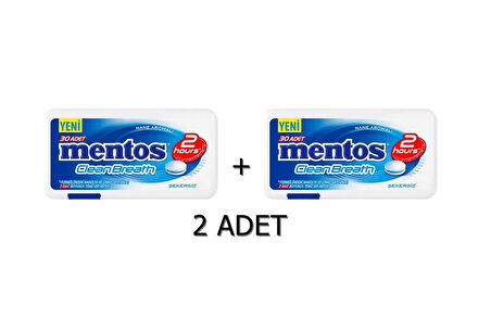 Mentos 2 Saat Clean Breath Nane Aromalı Şeker 21G (2 ADET)