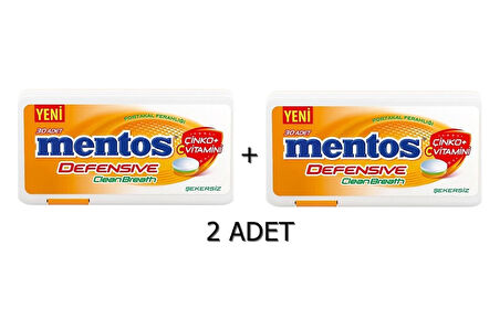 Mentos 2 Saat Clean Breath Portakal Aromalı Şeker 21G (2 ADET)