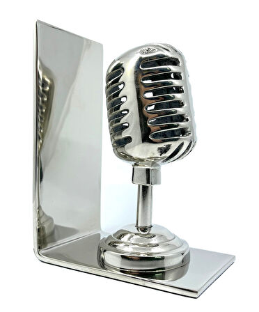 Retro Mikrofon Kitap Tutucu - Kitap Stoperi