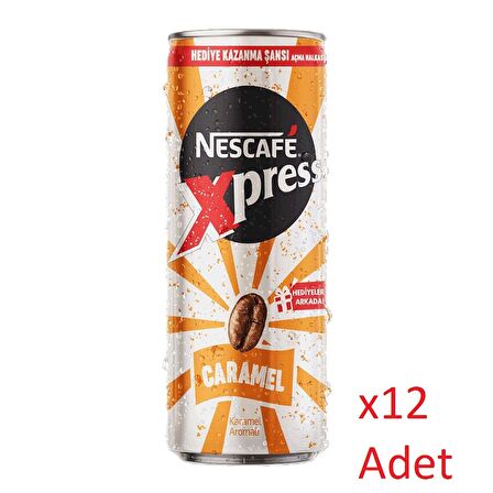 Nescafe Xpress Caramel Kahve Aromalı Sütlü İçecek 250 ml - 12 Adet 