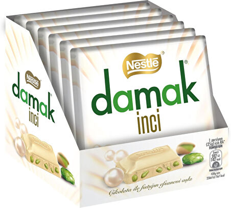 Nestle Damak İnci Antep Fıstıklı Beyaz Çikolata 6'lı Paket (6x60g)