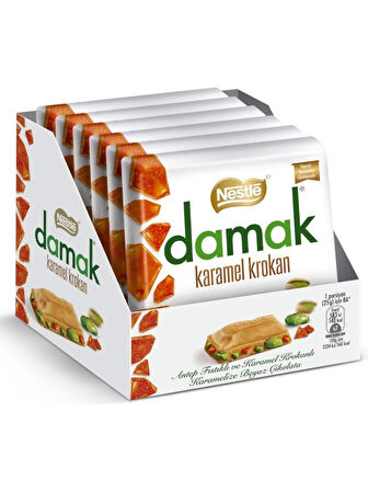 Nestle Damak Karamel Krokan Antep Fıstıklı Beyaz Çikolata 6'lı Paket (6x60g)