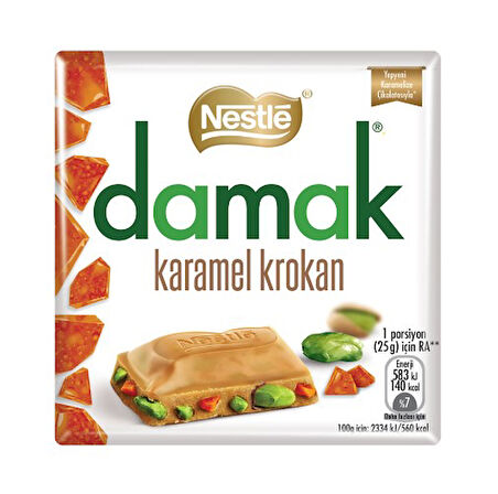 Nestle Damak Karamel Krokan Antep Fıstıklı Beyaz Çikolata 6'lı Paket (6x60g)