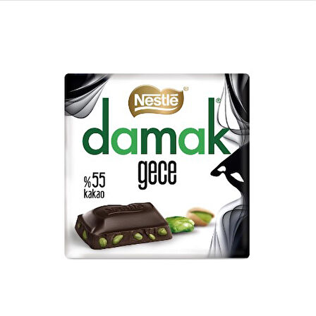 Nestle Damak Gece Antep Fıstıklı Bitter Kare Çikolata 6'lı Paket (6x60g)