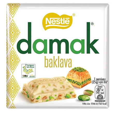 Nestle Damak Baklava Antep Fıstıklı Beyaz Çikolata 6'lı Paket (6x60g)