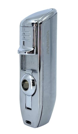 Parmida Metal Puro Çakmağı - 3'lü Jet Alevli Lüks Tasarım (Krom)