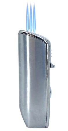 Parmida Metal Puro Çakmağı - 3'lü Jet Alevli Lüks Tasarım (Krom)
