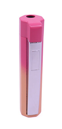 Metal Tek Torch Jet Alev Puro Çakmağı - Pembe/Krem