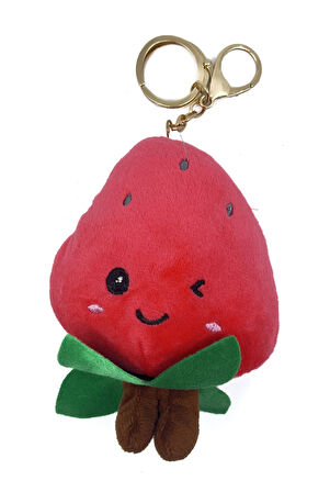 Sevimli Çilek Peluş Anahtarlık
