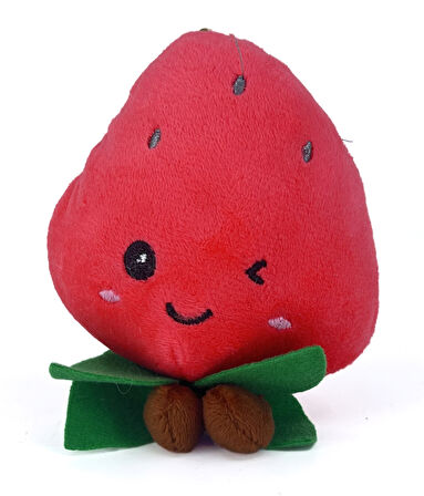 Sevimli Çilek Peluş Anahtarlık