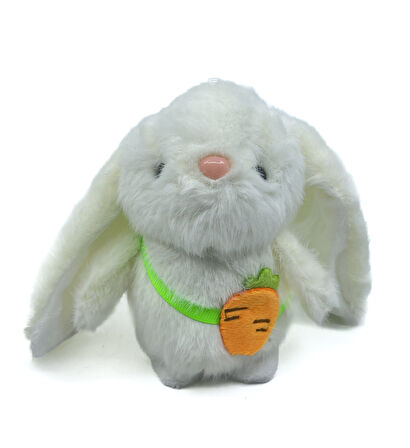 Sevimli Beyaz Tavşan Büyük Kulak Peluş Anahtarlık