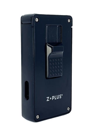 Z+PLUS Lüks Metal Çift Torch Jet Alevli Puro Çakmağı - Siyah