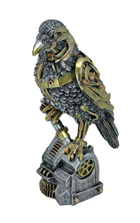 Steampunk Karga Biblo Heykel