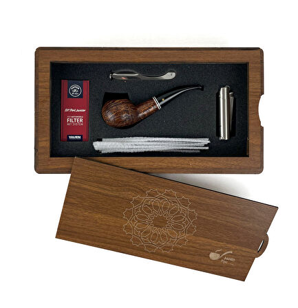 Özel Ahşap Kutusunda Şahin Pipo Seti Model - 3