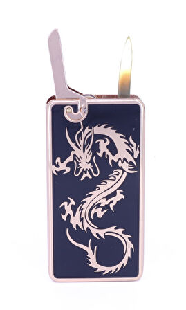 Metal Kasa Çakmak Mum Alev Soft Flame - Dragon Ejder