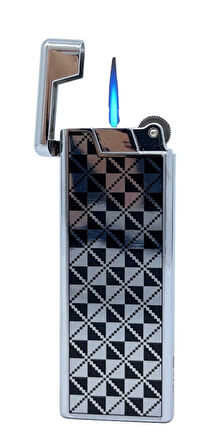 Metal Mum Alev Slim Çakmak Parlak Gri Model - 2