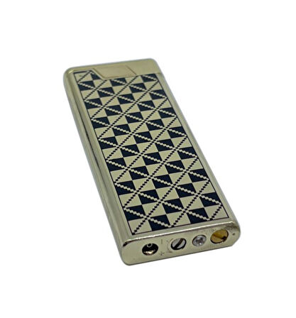 Metal Mum Alev Slim Çakmak Parlak Sarı Model -1