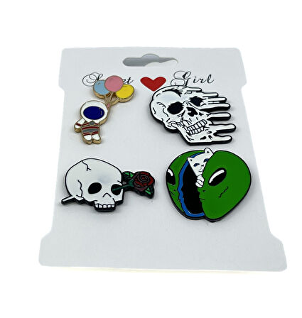 Kamp Çantası - Sırt Çantası - Terlik Süsü Charm Terlik 4'lü Jibbitz Aksesuar Model 7