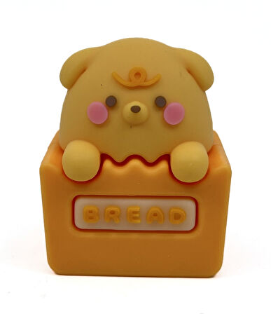 Pupu Bakery 3d Silikon Renkli Kalemtraş Sarı Ayıcık