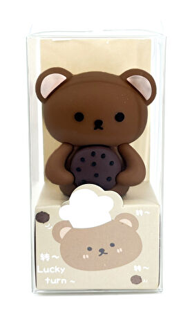 Lucky Turn  3d Silikon Renkli Kalemtıraş Ayıcık ve Pasta