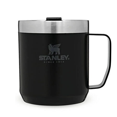 The Legendary Camp Mug Kapaklı Termos Bardak 0.35L  12oz - Matte Black Pebble